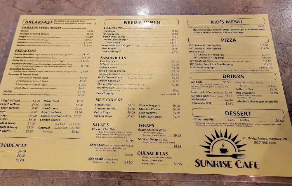 Sunrise Cafe Menu image 4